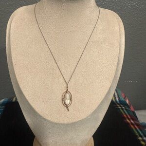 Antique 10k Seed Pearl Cameo Pendant W/14k Chain